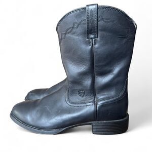 Ariat Heritage Roper Boots Men’s 14D Black Leather Western Cowboy Work Boots